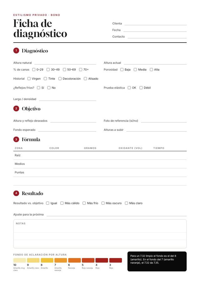 Ficha de diagnóstico imprimible