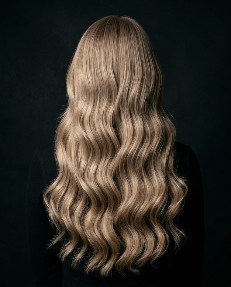 Cabello rubio beige matizado